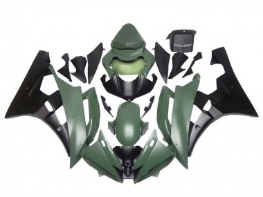 Carenados Moto Yamaha YZF R6 2006-2007 - Verde Militar Negro Mate Asequibles