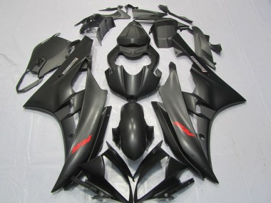 Carenados Moto Yamaha YZF R6 2006-2007 - Negro Mate Rojo Calcomanías Asequibles