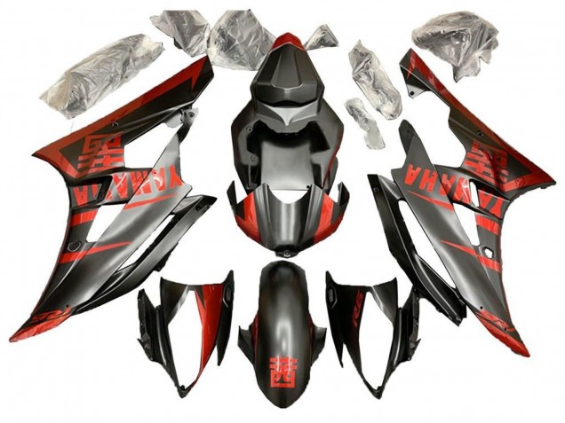 Carenado Moto Yamaha YZF R6 2006-2007 - Rojo Negro Mate Asequibles