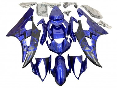 Carenados Moto Yamaha YZF R6 2006-2007 - Azul Negro Mate Asequibles