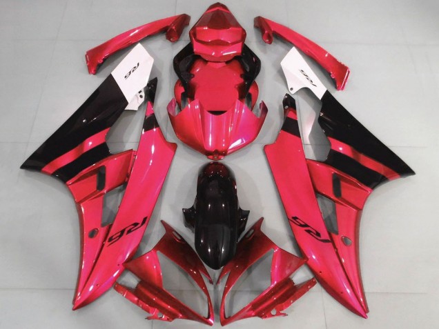 Carenados Moto Yamaha YZF R6 2006-2007 - Blanco Rojo Negro Brillante Asequibles