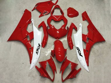 Kits Carenado Moto Yamaha YZF R6 2006-2007 - Blanco Rojo Asequibles
