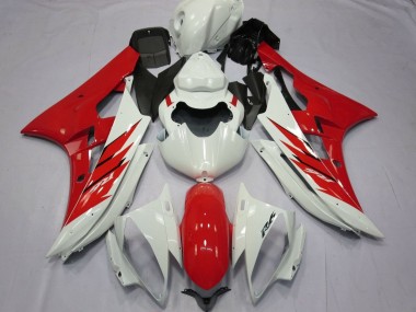 Carenado Moto Yamaha YZF R6 2006-2007 - Blanco Rojo Asequibles