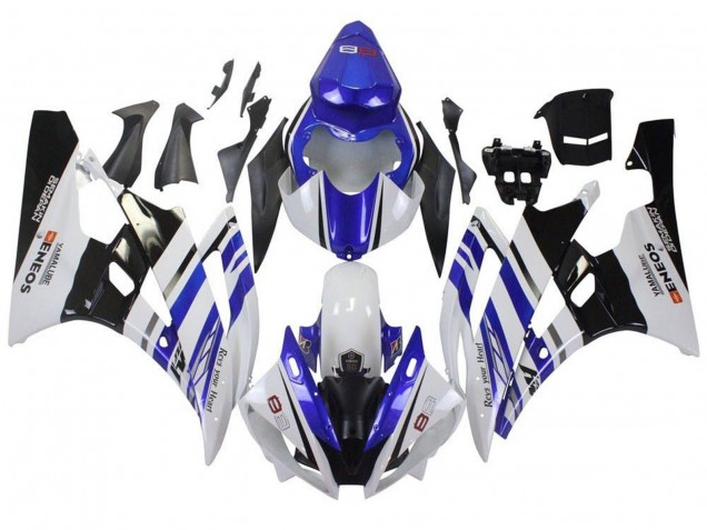 Carenados Moto Yamaha YZF R6 2006-2007 - Blanco Azul Negro ENEOS Yamalube Asequibles