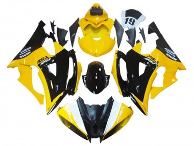 Carenado Moto Yamaha YZF R6 2008-2016 - Amarillo Negro Brillante Asequibles