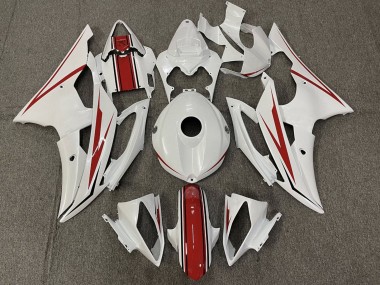 Carenado Moto Yamaha YZF R6 2008-2016 - Blanco Perla Rojo Asequibles