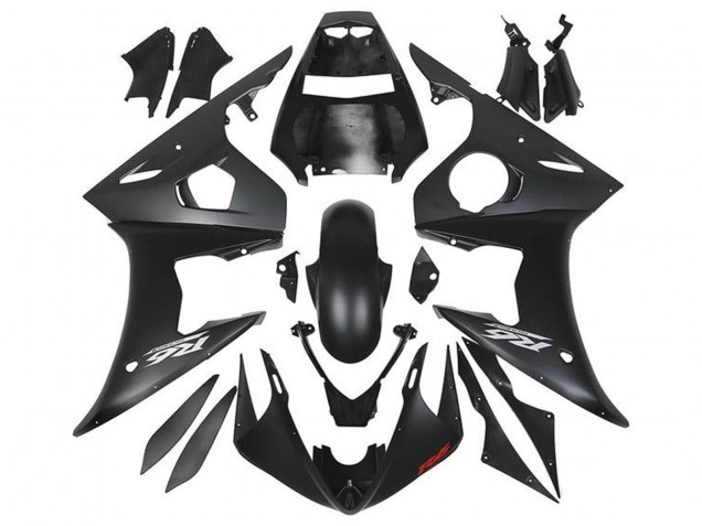 Carenados Moto Yamaha YZF R6 2005 - Negro Mate Plata Rojo Asequibles