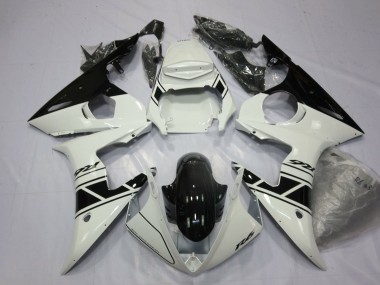 Carenados Moto Yamaha YZF R6 2003-2004 - Blanco Negro Brillante Asequibles