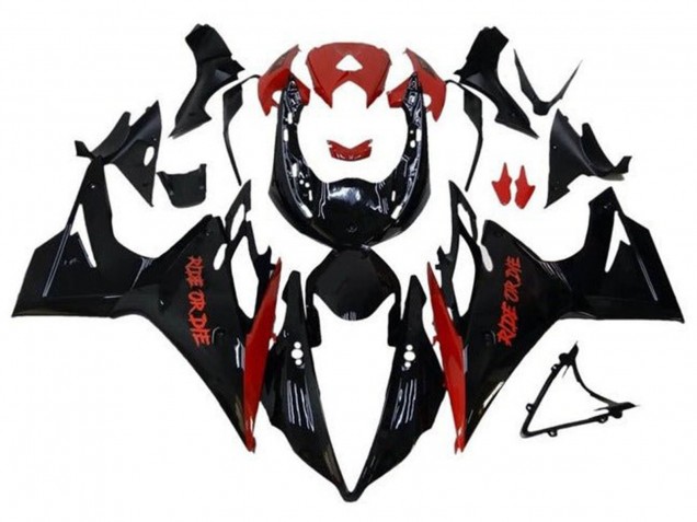 Carenados Moto Triumph Daytona 675 Triple 2013-2016 - Negro Brillante Rojo Ride or Die Asequibles