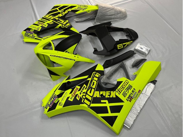 Carenados Moto Triumph Daytona 675 Triple 2006-2008 - Amarillo Negro Mate Asequibles