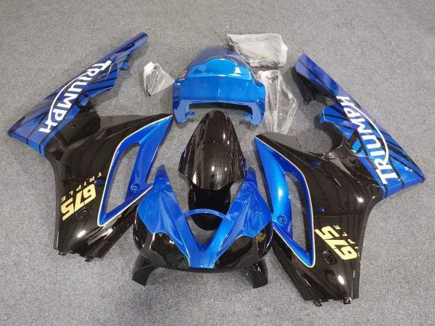 Carenados Moto Triumph Daytona 675 Triple 2006-2008 - Azul Negro Brillante Carrera Asequibles