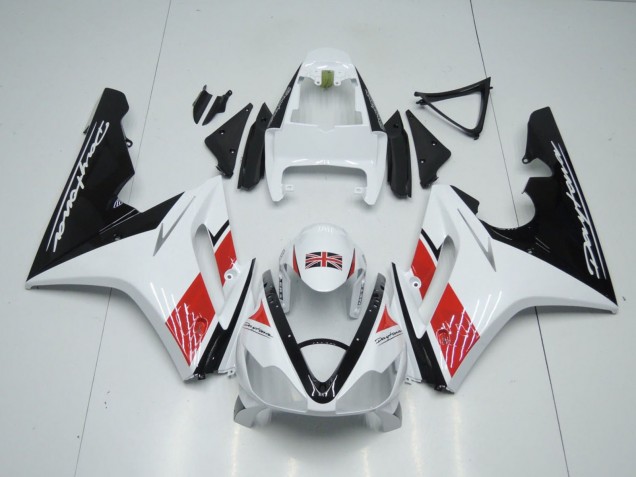 Carenados Moto Triumph Daytona 675 Triple 2006-2008 - Blanco Rojo Negro Brillante Asequibles