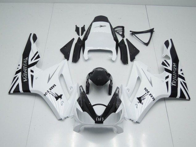 Carenados Moto Triumph Daytona 675 Triple 2006-2008 - Blanco Negro Brillante Dark Dog Asequibles