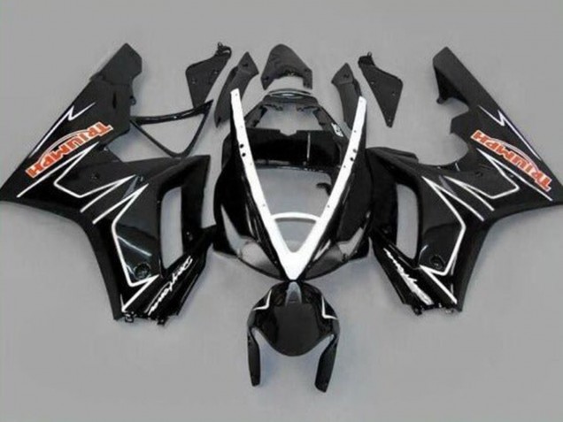 Carenados Moto Triumph Daytona 675 Triple 2006-2008 - Negro Brillante Blanco Raya Asequibles