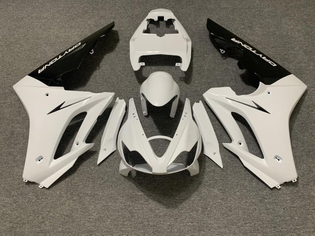 Carenado Moto Triumph Daytona 675 Triple 2006-2008 - Blanco Negro Brillante Asequibles