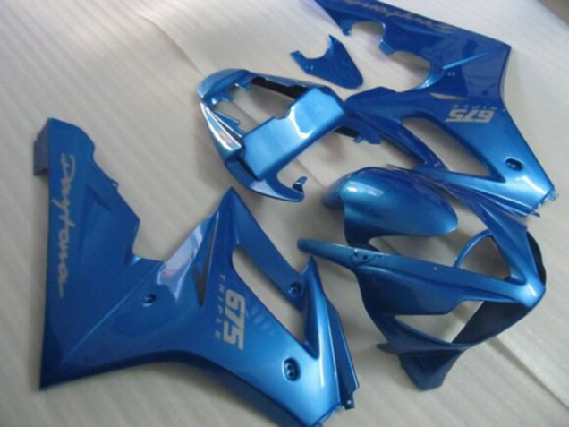 Carenados Moto Triumph Daytona 675 Triple 2006-2008 - Azul Plata Calcomanías Asequibles
