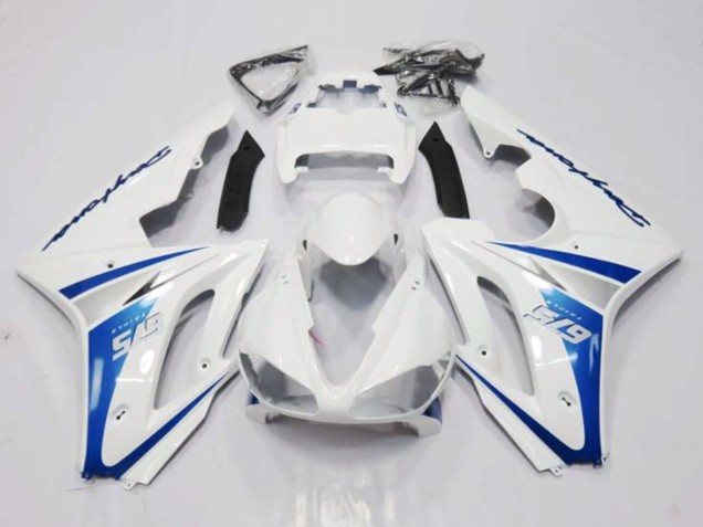 Carenado Moto Triumph Daytona 675 Triple 2006-2008 - Blanco Azul Asequibles
