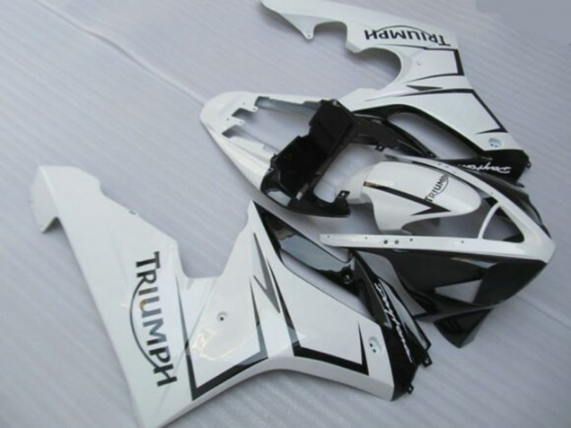 Carenados Moto Triumph Daytona 675 Triple 2006-2008 - Blanco Negro Brillante Asequibles