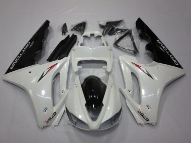 Carenado Moto Triumph Daytona 675 Triple 2009-2012 - Blanco Negro Brillante Asequibles