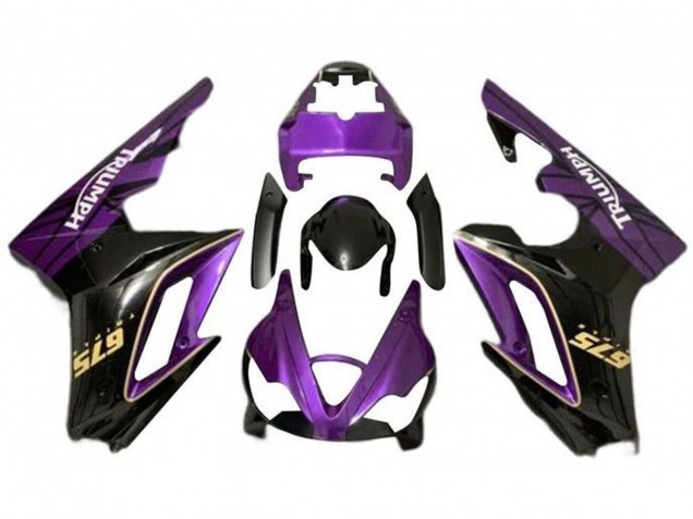 Carenados Moto Triumph Daytona 675 Triple 2009-2012 - Púrpura Oro Negro Brillante Asequibles
