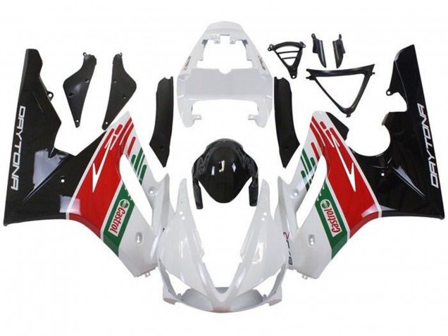 Carenados Moto Triumph Daytona 675 Triple 2009-2012 - Blanco Rojo Verde Negro Brillante Castrol Asequibles