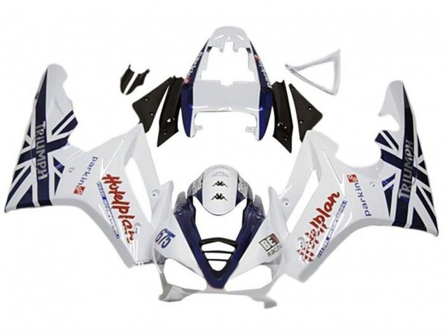 Carenados Moto Triumph Daytona 675 Triple 2009-2012 - Blanco Azul Oscuro Asequibles