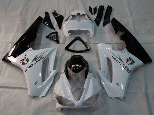 Carenados Moto Triumph Daytona 675 Triple 2009-2012 - Blanco Negro Brillante Motul Asequibles