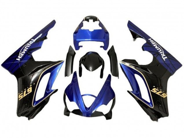 Carenados Moto Triumph Daytona 675 Triple 2009-2012 - Azul Negro Brillante Asequibles