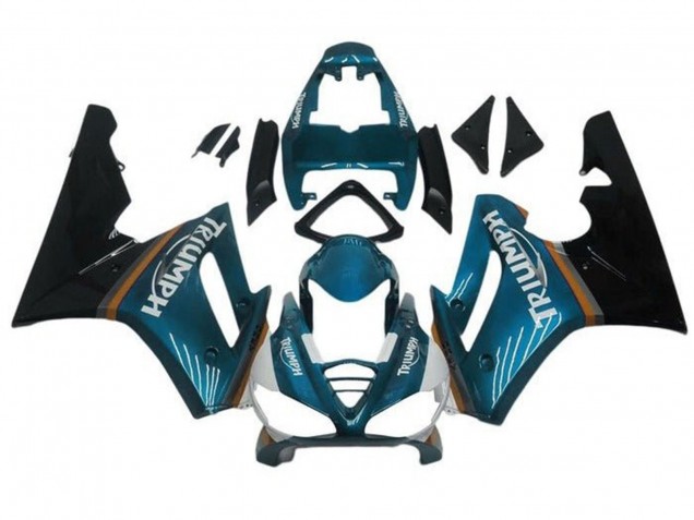 Carenados Moto Triumph Daytona 675 Triple 2009-2012 - Azul Verdoso Negro Brillante Asequibles