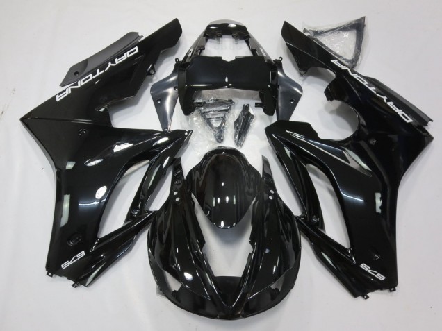 Carenados Moto Triumph Daytona 675 Triple 2009-2012 - Negro Brillante Blanco Calcomanías Asequibles