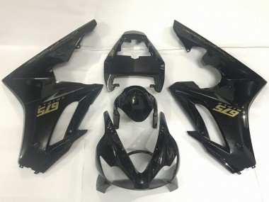Carenados Moto Triumph Daytona 675 Triple 2009-2012 - Negro Brillante Oro Calcomanías Asequibles