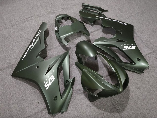 Carenados Moto Triumph Daytona 675 Triple 2009-2012 - Verde Mate Blanco Asequibles