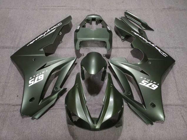Carenados Moto Triumph Daytona 675 Triple 2009-2012 - Verde Mate Blanco Asequibles