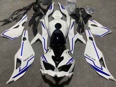 Carenados Moto Kawasaki ZX4R ZX-4RR 2019-2025 - Blanco Azul Raya Asequibles