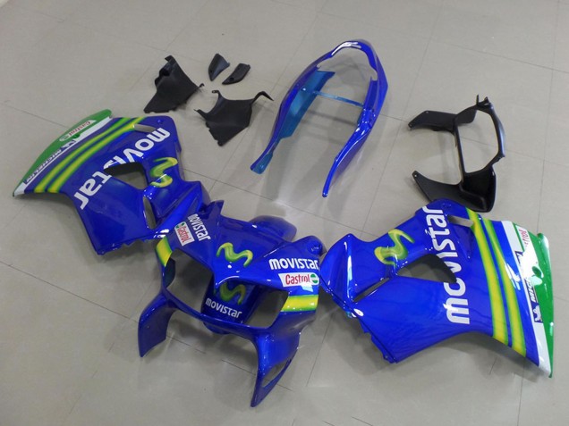 Carenados Moto Honda VFR 800 1998-2001 - Azul Verde Blanco MoviStar Asequibles