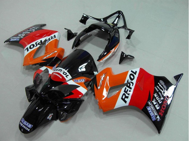 Carenado Moto Honda VFR 800 2002-2013 - Naranja Blanco Rojo Negro Brillante Repsol Asequibles