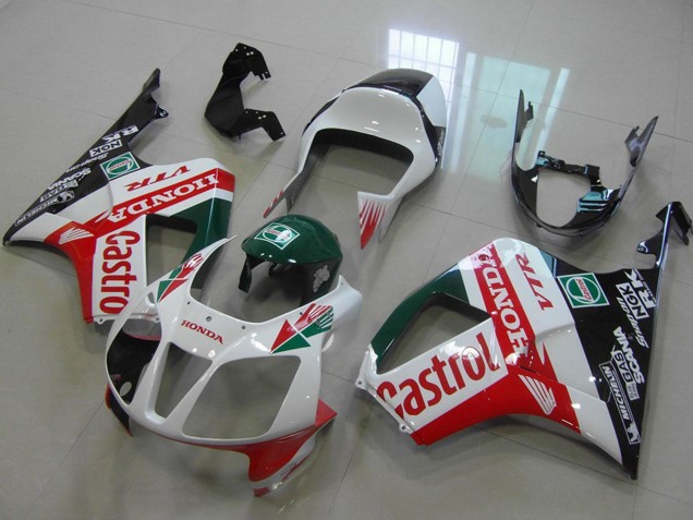 Carenado Moto Honda VTR1000 2000-2006 - Blanco Rojo Verde Negro Brillante Castrol Asequibles