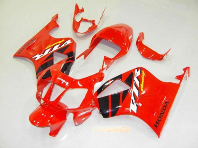 Carenado Moto Honda VTR1000 2000-2006 - Rojo Negro Brillante Raya Asequibles