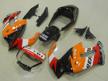 Carenados Moto Honda VTR1000F 1997-2005 - Naranja Blanco Rojo Negro Brillante Repsol Asequibles