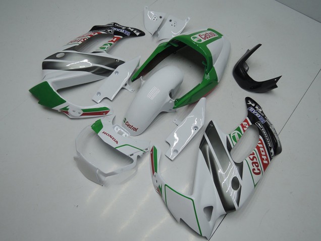 Carenados Moto Honda VTR1000F 1997-2005 - Blanco Verde Negro Brillante Castrol Asequibles