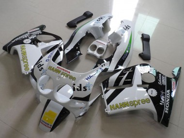 Carenados Moto Honda CBR250RR MC19 1988-1989 - Blanco Amarillo Negro Brillante Hannspree Asequibles