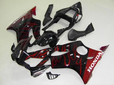 Carenados Moto Honda CBR600 F4i 2001-2003 - Negro Brillante Rojo Llama Asequibles