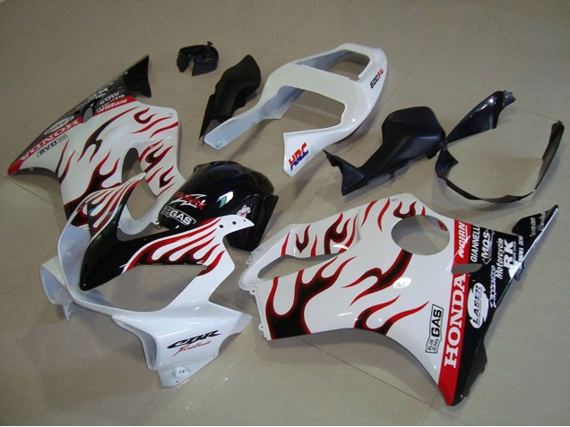 Carenados Moto Honda CBR600 F4i 2001-2003 - Blanco Rojo Negro Brillante Llama Asequibles