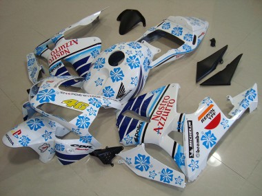 Carenados Moto Honda CBR600RR 2003-2004 - Blanco Azul Rojo Nastro Azzurro Asequibles
