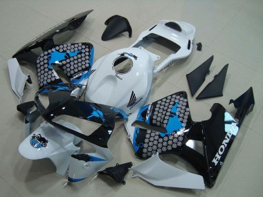 Carenado Moto Honda CBR600RR 2003-2004 - Blanco Azul Negro Brillante Asequibles