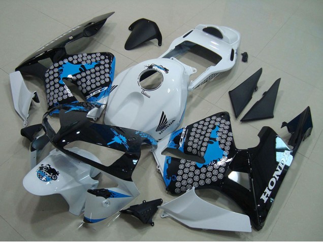 Carenado Moto Honda CBR600RR 2003-2004 - Blanco Azul Negro Brillante Asequibles