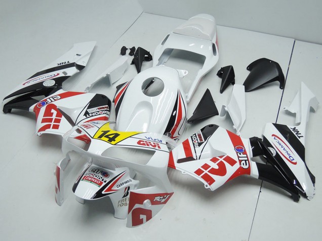 Carenados Moto Honda CBR600RR 2003-2004 - Blanco Rojo Amarillo Negro Brillante Givi 14 Asequibles