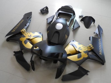 Carenados Moto Honda CBR600RR 2003-2004 - Negro Mate Oro Asequibles