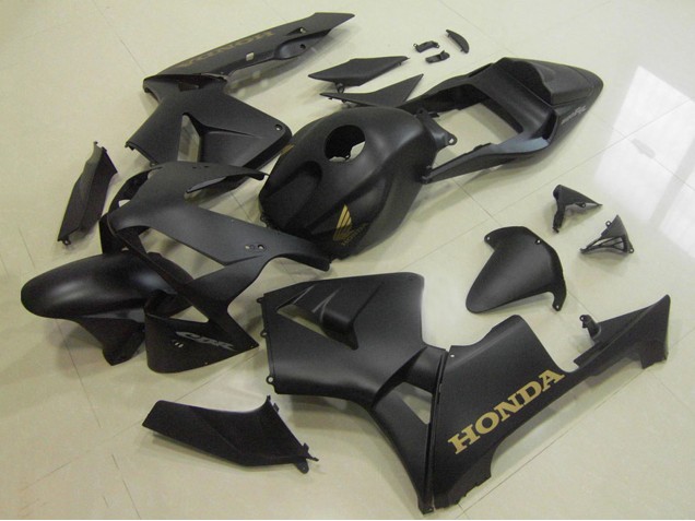 Carenados Moto Honda CBR600RR 2003-2004 - Negro Mate Oro Calcomanía Asequibles