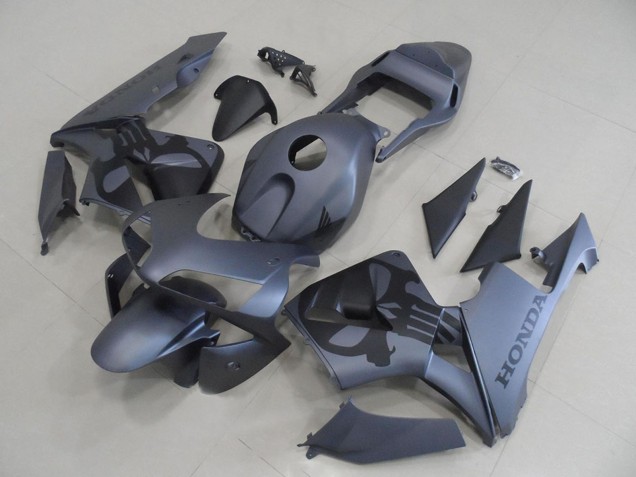 Carenados Moto Honda CBR600RR 2003-2004 - Gris Mate Negro Asequibles